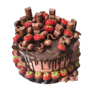 Naked Cake 20cm 6 Stücke Kuchen Schoko mit Erdbeeren, Duplo, Kinderschokolade