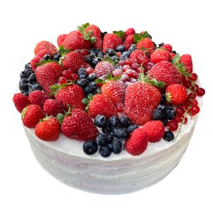 Hochzeitstorte naked mit gemischten Beeren