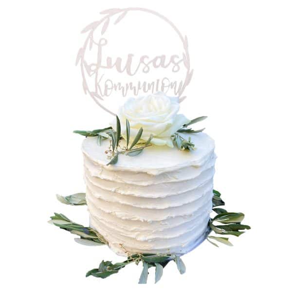Torte naked weiß mit Blume 20cm doppelte Höhe