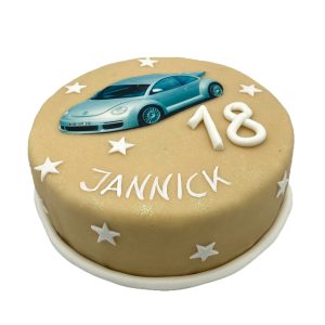 Torte 18. Geburtstag Marzipan Auto und Sterne