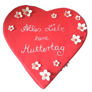 Herztorte Muttertag mit Blumen