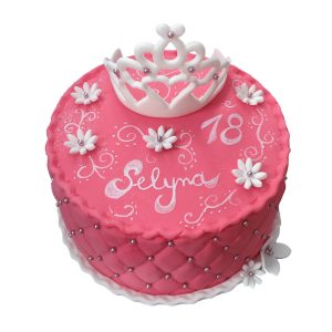 Torte 18. Geburtstag Pink mit Krönchen