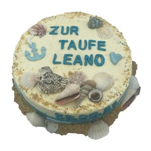 Tauftorte Meeresmotiv mit Muschel und Anker