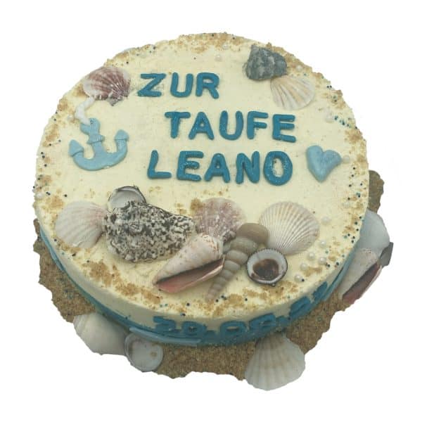 Tauftorte Meeresmotiv mit Muschel und Anker