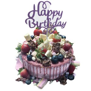 Naked Cake 20cm 6 Stücke Kuchen mit Erdbeeren und Blaubeeren und weißer Schokolade