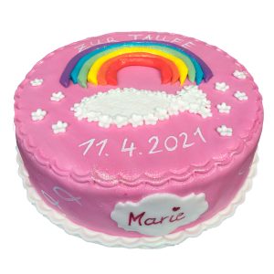 Tauftorte "Regenbogen" mit Wolke in Fischform