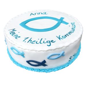 Torte rund "großer Fisch" in blau
