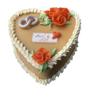 Herztorte Marzipan mit Marzipanrosen