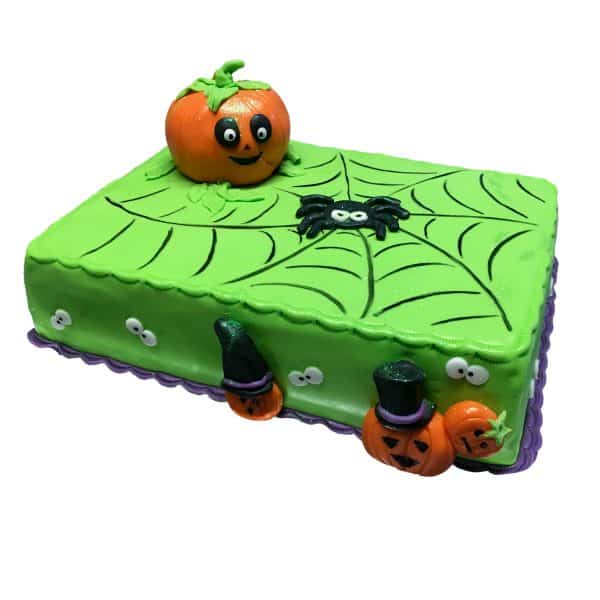 Torte Halloween 30x20 Spinne und Kürbisse