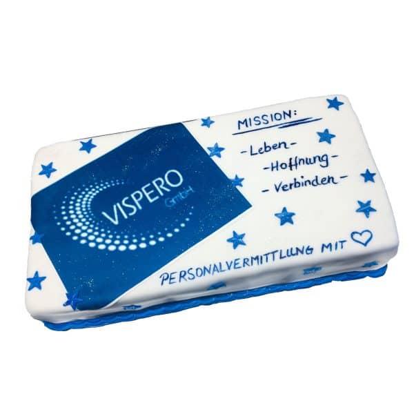 Rechteckige Torte Blau mit Sternen