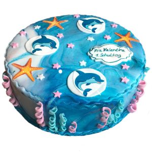 Torte Meer mit Delphinen