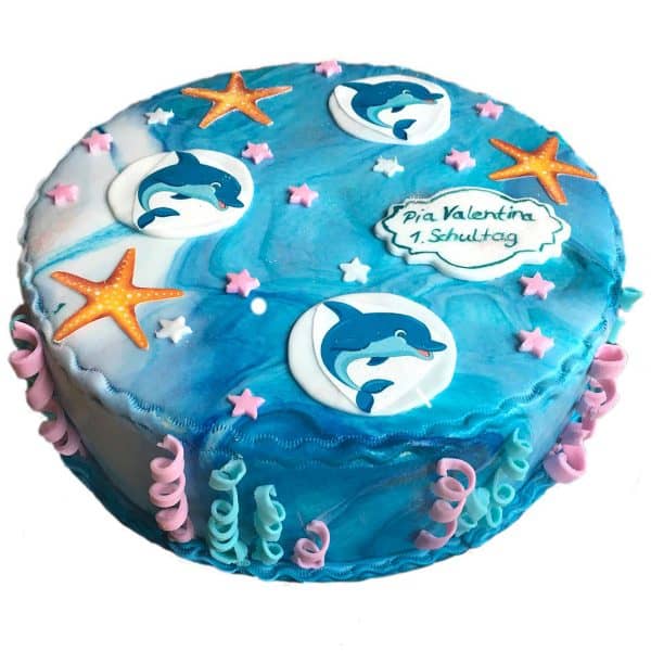Torte Meer mit Delphinen