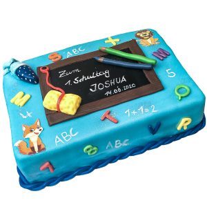 Torte rechteckig große Tafel mit Schwamm und Stiften